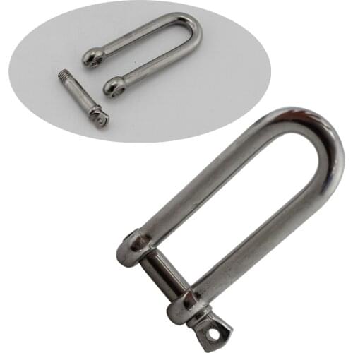 M12 90mm Long D Shackle Marine Grade Stainless Steel AISI 304/316 Long D Screw Pin Shackle Hooks boat rigging hardware 5pcs