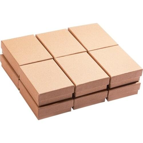 Paper Handmade Jewelry Box Brown Paper Earrings/Accessories Box Kraft Paper DIY Gift Packing Box(12Pcs)