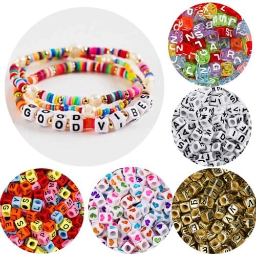 120Pcs/lot Mixed Letter Beads English Russian Alphabet Loose Spacer Beads For DIY Bracelet Jewelry Making Accessories Supplies