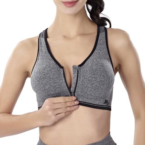 BIMIE Front zipper Breast form bra mastectomy sports bra designed with pocket bra breast prosthesis