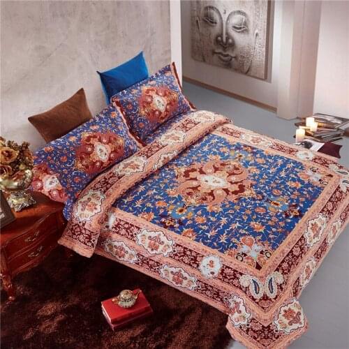 Ethinic mandala digital art bedding set duvet cover bed sheet pillow cases queen size 4pcs bed linen set