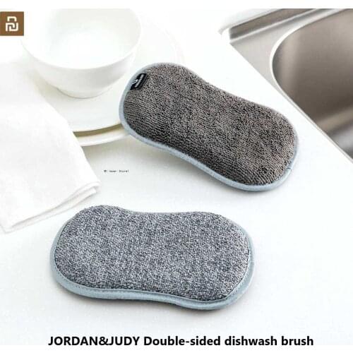 JORDAN&JUDY Double-sided dishwash brush 2 packs For Washing Dishes And Pots Kitchen Cleaning Tools