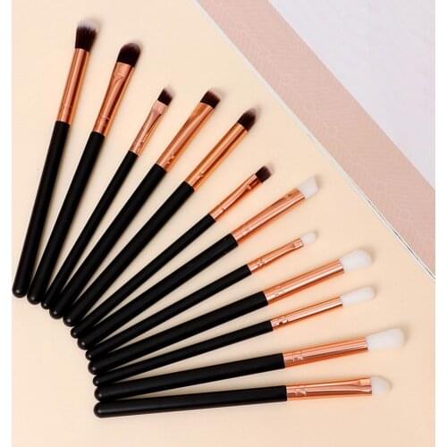 12Pcs/Set Synthetic FiberMakeup Brushes Tool Set Cosmetic Powder Eye Shadow Foundation Blush Blending Beauty Make Up Brush