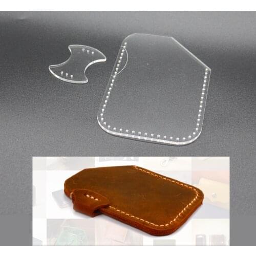 Leather card holder sewing pattern Acrylic bag mold finish size 10x6.8cm 2pcs/lot