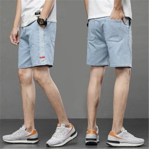 Summer Jeans Shorts Mens Stretch Thin Section Breathable Washed Cotton Short Denim Pants Loose Male Brand Clothes Cotton Casual