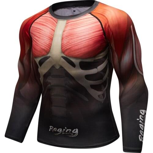 2021 Hot Sale Full Printing Fitness Long Sleeves Rash Guard Fashion Gym T Shirt