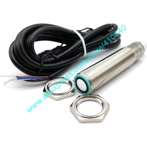 M18 Ultrasonic Transducer 50mm To 1000mm Range Adjustable 15 To 30V Working Voltage 0 To 10V Signal Output