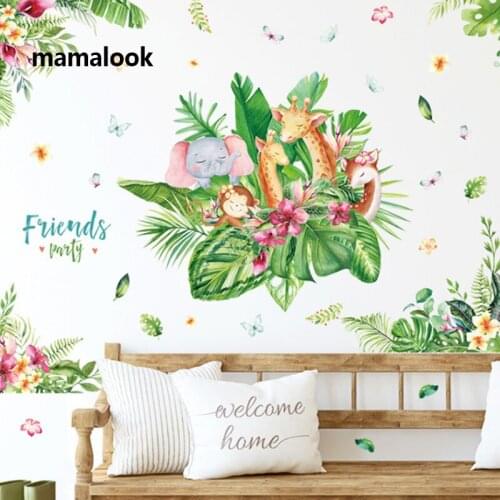 Cartoon Animals Living Room Bedroom Sofa Background Corridor Entrance Cabinet Decorative Stickers