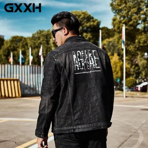 Autumn Spring 2020 Plus Size 8XL 6XL 5XL 4XL 3XL MAX CHEST 151CM Denim Jacket Men Turn-dowm Collar Casual Fashion Male Balck Top