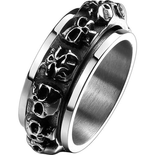 Hip Hop Cool Mens Punk Gothic Ring 316l Stainless Steel Skull Ring Jewelry