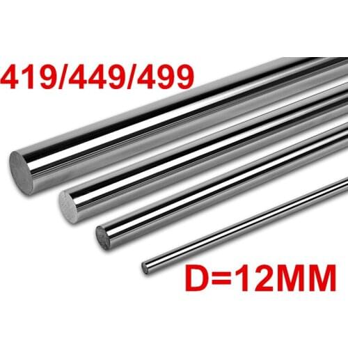 ALL NEW 12mm linear shaft rods set : 419mm/449mm/499mm chrome plated harden linear rail for LM12UU SC12UU CNC part