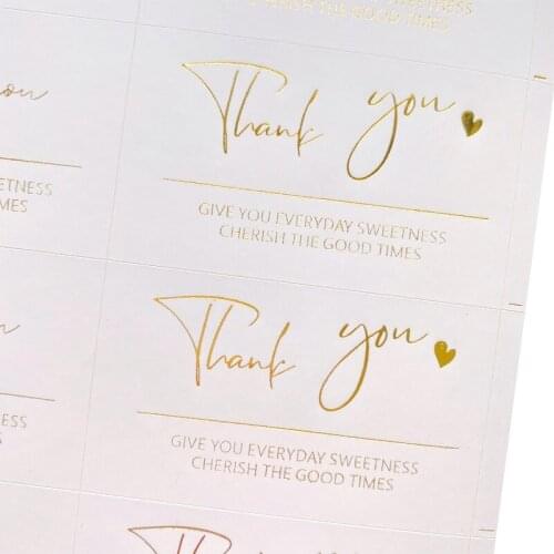 80pcs/pack thank you sticker hot stamping sticker golden retro sealing sticker label decoration sticker