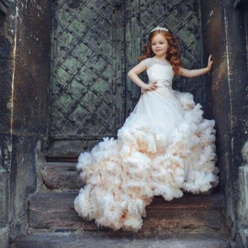 Flower Girls Dresses for Wedding Girl Communion Party Prom Gown Princess Pageant Bridesmaid Dresses for Girls