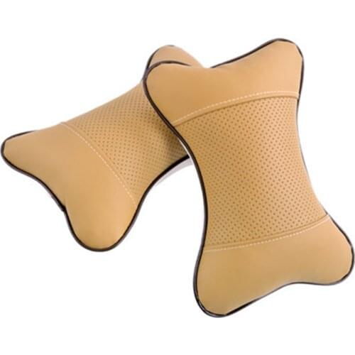 PU Leather Car Neck Pillow All Season Auto Neck Rest Support Cushion Pack of 2 Headrest Cushion Car Interior Accessories