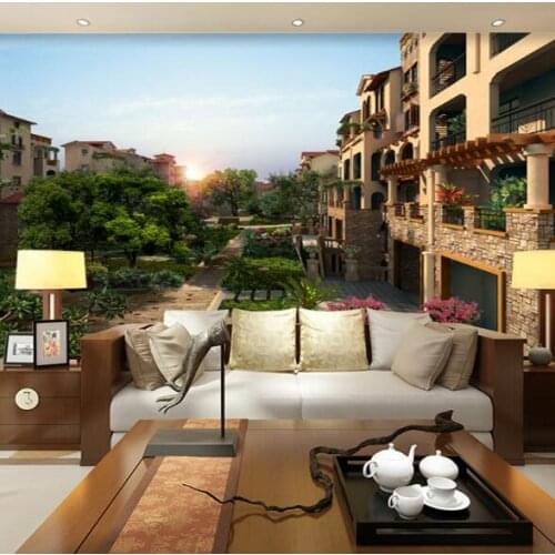 Custom Photo Wallpaper 3D Stereoscopic Landscape City Mural Wallpaper Living Room Bedroom Sofa Backdrop Wall Murals Wallpaper