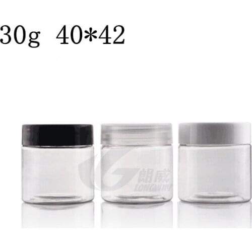 100 pcs Free Shipping 30 ml Clear Transparent Plastic PET Empty Bottle with Inner Cap Cream Bath salt Empty Cosmetic Containers