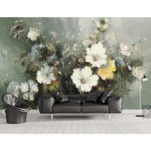 Hand Painting Flower Wallpaper Mural HD Printed Photo Wall Murals for Bedroom Animal Wall Paper Roll Wall Covering Customize
