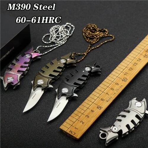 Folding Knife M390 Steel Outdoor Mini Key Pocket Knife Titanium Alloy Handle Sharp Camping EDC Hunting Knife Self Defense Tool