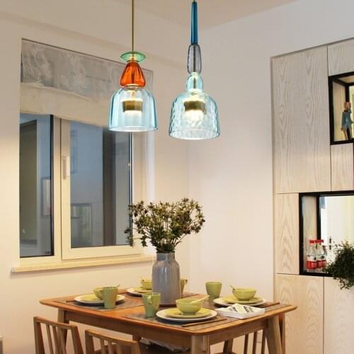 Nordic Glass Pendant Light Pendant Lamp Creative Minimalist Led E27 Lampshade for Restaurant Living Room Dining Room Home Decor