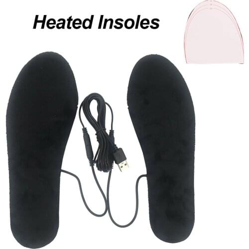 1 Pair USB Heated Foot Insoles Cuttable Foot Warmer Heating Shoe Pad For Winter Outdoor Skiing Hunting Camping
