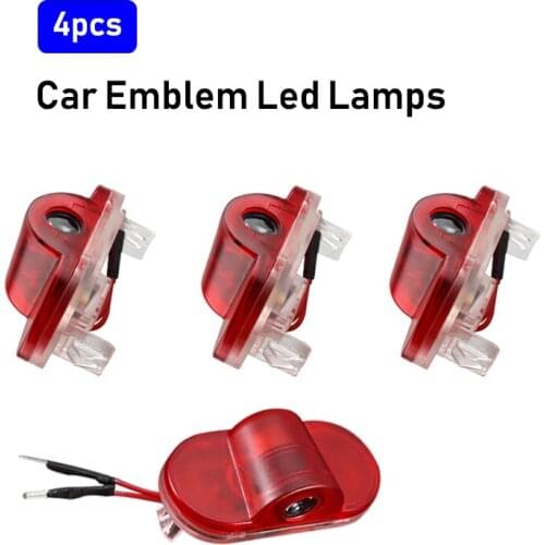 4pcs LED Laser Projector Lamps Car Door Welcome Light For VW For Volkswagen Touran Caddy Golf 4 MK4 1998-2004 R32 Car Goods