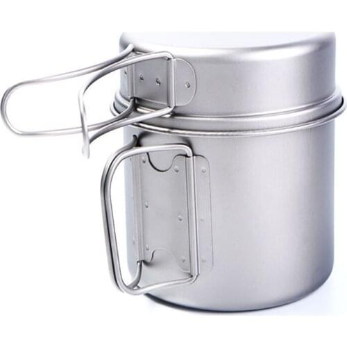 Lazy Stormer 224g Titanium Cooking Pot With Cover Camping Pot Titanium Pan Outdoor Cookware with Handle LSTi2020113