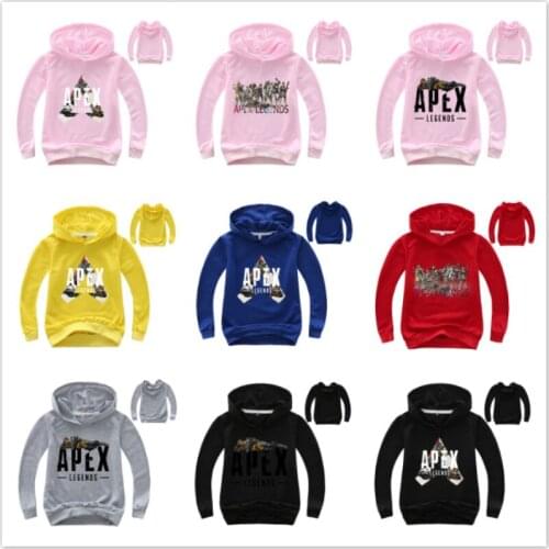 Spring Autumn Baby Boy Sweatshirt Cartoon Apex Legend Print Kid Hoodie Girl Clothes Children Long Sleeve T-shirt Top Tee Costume