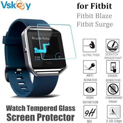 VSKEY 10PCS Tempered Glass Screen Protector for Fitbit Blaze / Surge Smart Watch Square Anti-Scratch Protective Film