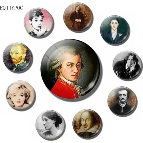 Wolfgang Mozart Composer Fridge Magnet Souvenir Classical Era Music Famous People 30mm Magnetic Sticker Refrigerators Home Decor