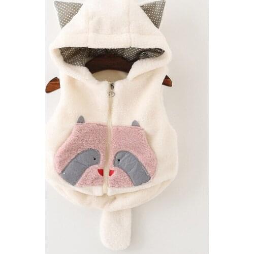 1-4Y Toddler Girl Clothes Cute Cat Ears Plush Baby Vest Autumn Warm Vest Coats For Girls Sleeveless Hooded Childrens Outerwear