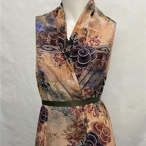 Women dress pure silk fabric floral print pure silk crepe de chine fabric 16momme,SCDC1329