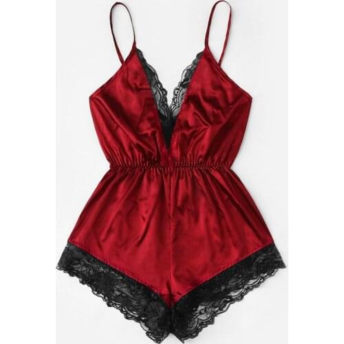 Sexy Bra Sleepwear Womens Sexy Lingerie Girls V-neck Lace Splice Bodysuit Ladies High Quality Sleepwears Lingeries