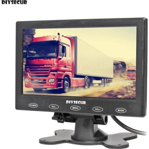 DIYSECUR 7" LCD Touch Button Ultra-thin Screen Car Rear View Monitor + Remote Control for Car Truck Caravan Vans Trailer Use
