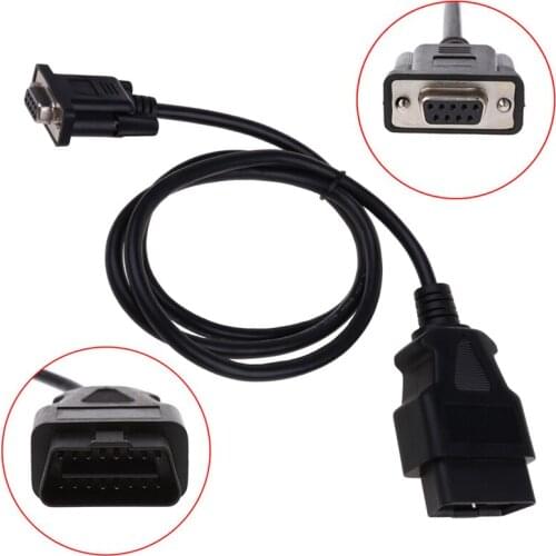 1Pc Universal OBD2 16Pin TO DB9 RS232 Adapter Cable for Car Auto Diagnostic Interface OBD 2 Cable Extender 90cm New C45