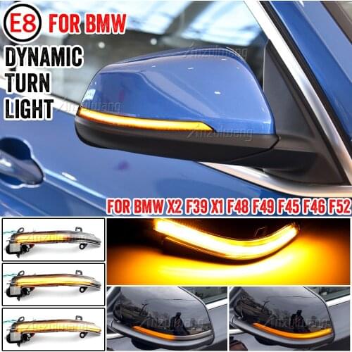 2 Pieces For BMW X2 X1 F48 F49 1/2 Series F45 F46 F52 Sedan 2016-2018 Dynamic LED Turn Signal Blinker Mirror Flasher Light