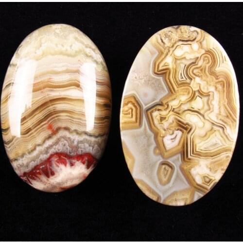 2pcs Natural Mexico Crazy Lace Agates Oval CAB Cabochon 30x40mm