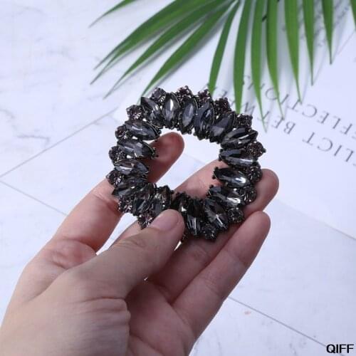 2 Pcs/Set Shoe Clip Zinc Alloy Square Hollow Rhinestone Floral Glitter Luxury Clips DIY High Heel Buckle