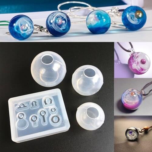 4 in 1 Ball Sphere Globe Silicone Mold DIY Resin Epoxy Craft Tool