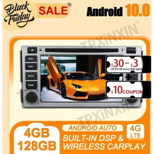 Android 10.0 4+128G PX6 IPS Carplay For Hyundai Santa Fe 2000-2015 Multimedia Player Auto Radio Tape Recorder GPS Navi Head Unit