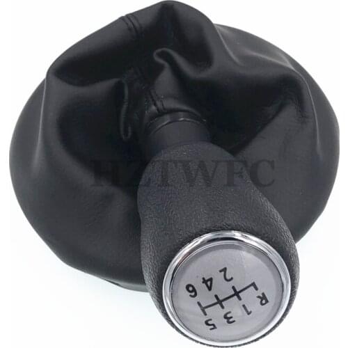 Free Shipping 6 Speed Gear Stick Shift Knob Frame Boots Black For VW Transporter T5 T6