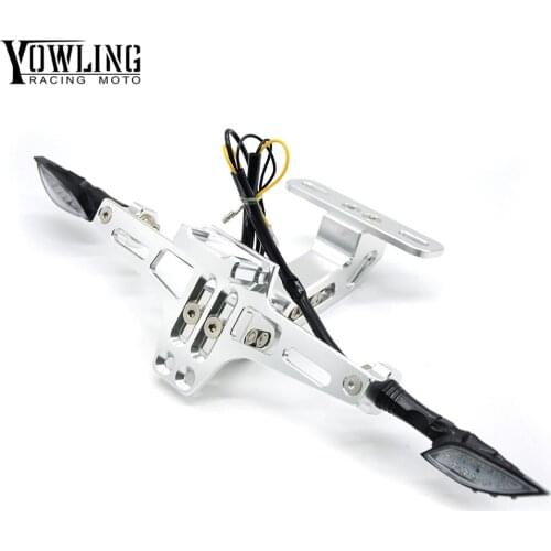 For YAMAHA YZF R3 R6 R25 MT25 MT03 MT07 Motorcycle Fender Eliminator Registration Plate Bracket License Plate Holder LED Light