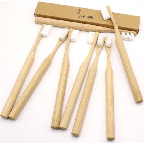 DR.PERFECT 24PCS/lot Pillar Style Bamboo Toothbrush Environment Eco friendly Wooden Bamboo Toothbrush Oral Care Soft Bristle