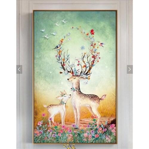 European Style 3D Stereo Relief Golden Tree Deer Photo Wallpaper Living Room Entrance Backdrop Wall Murals Home Decor Wall Paper