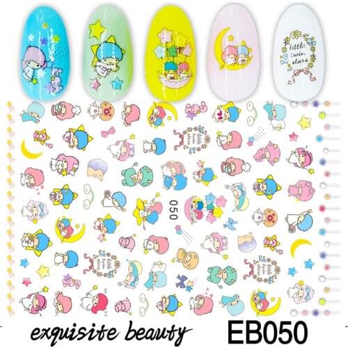 Cute Cat Anime Girls Design Nails Decal Manicure Back Glue Nail decorations Nail sticker Nail art Nail ornament