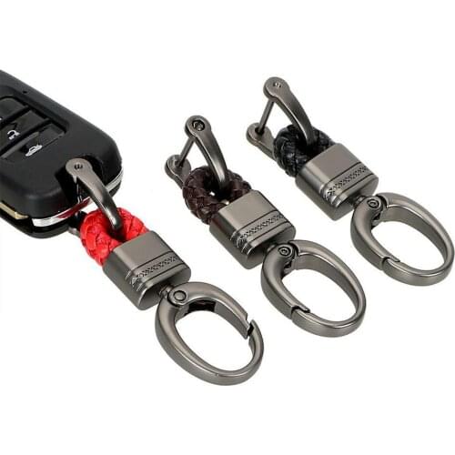 New Car Keyring Key Holder Auto Accessories Key Rings Creative Gift Key Chain Hand Woven Horseshoe Buckle Keychain