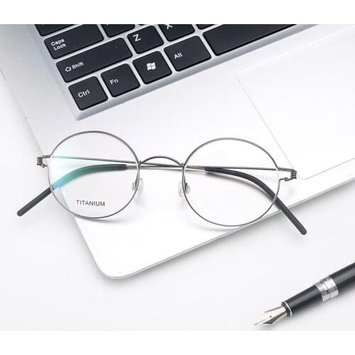 Titanium Screwless eyeglasses Morten Brand Retro Round glasses frame Mens Optical Feminino Myopia Gafas Prescription Spectacles