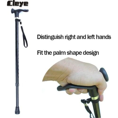 Cleye Professional Old Man Walking Stick Retractable Aluminum Alloy Crutches Anti-slip Elderly Rubber Walking Cane For Elders