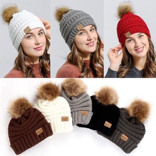 Beanies Hats & Caps Women Winter Knitted Wool Cap Men Casual Unisex Solid Color Hip-Hop Skullies Beanie Warm Hat