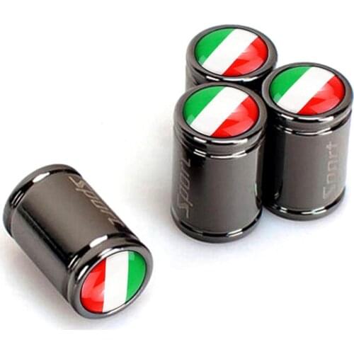 Sport Copper Auto Car Tire Wheel Valve Dust Caps Cover For Jeep Wrangler Patriot Grand Cherokee Compass Liberty With Italy Flag