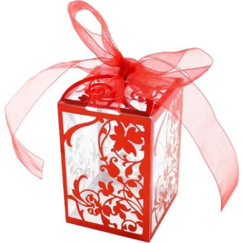 Wedding Bithday Party Clear Pvc Gift Box With Ribbon Printed Treats Sweets Candy Apple Macaron Cake Square Boxes Gift favor Wrap